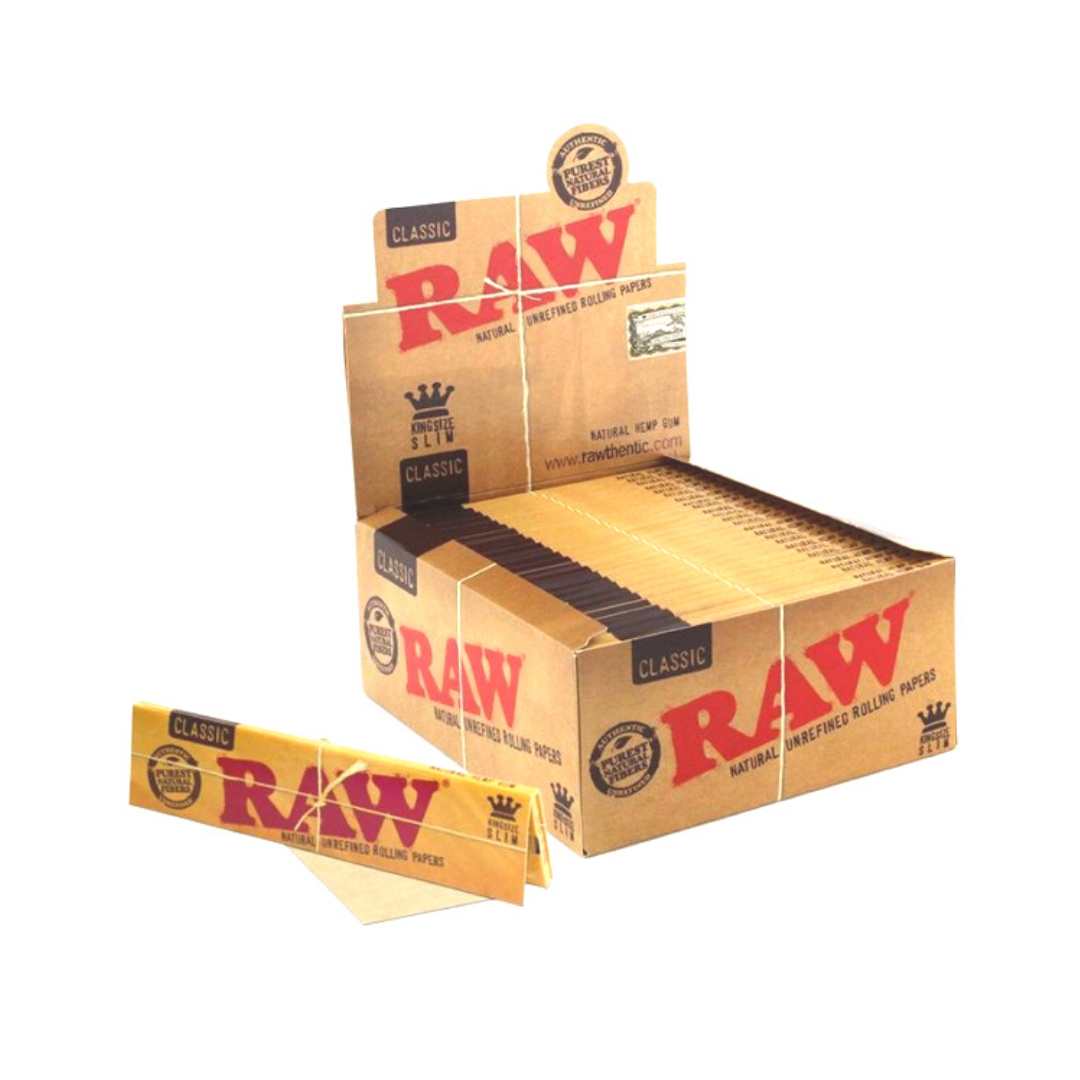 Raw King Size feuilles à rouler naturelles non blanchies grand format ultra  fin