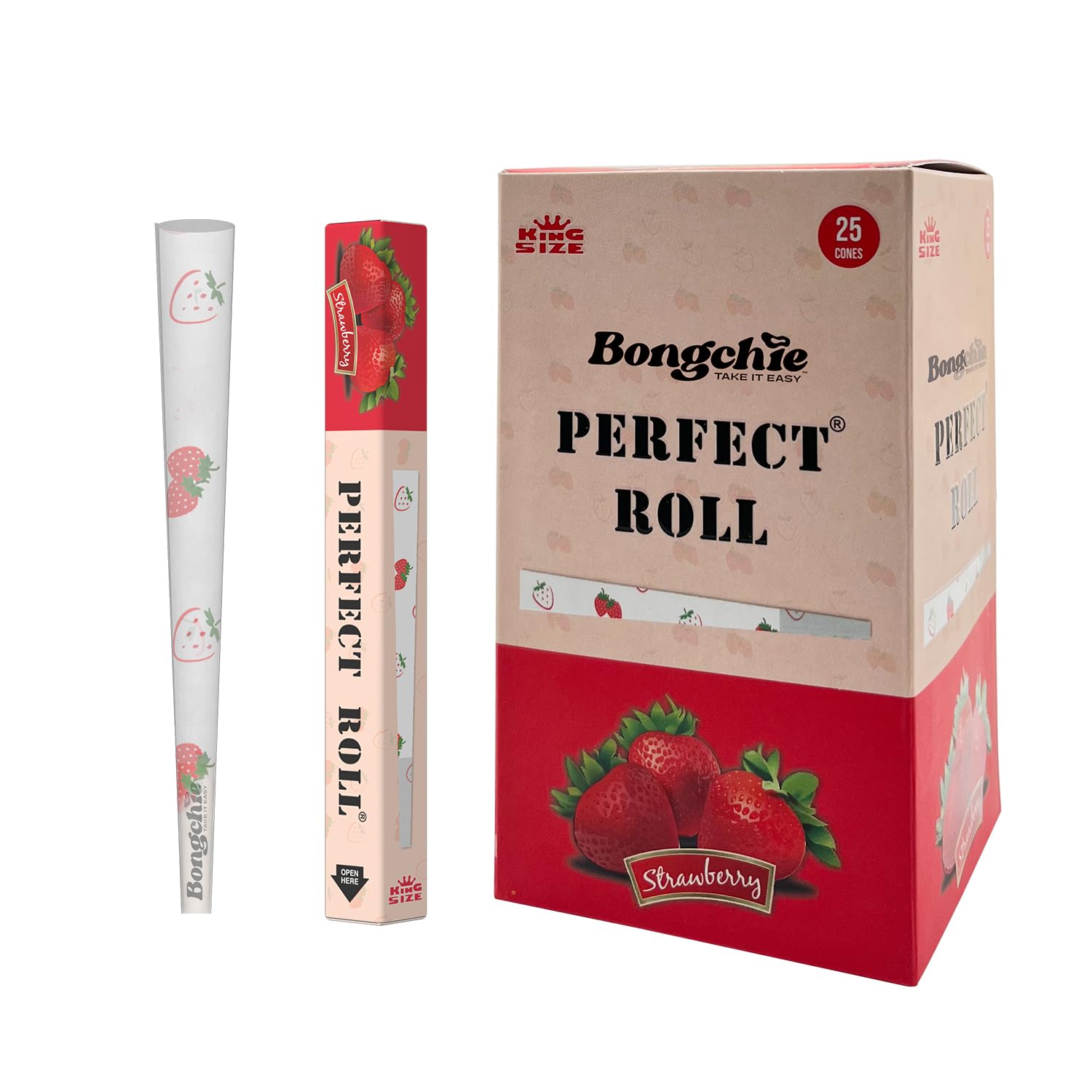 Bongchie Perfect Roll – Strawberry Flavored Pre-Rolled Cones for a Smooth, Premium Experience