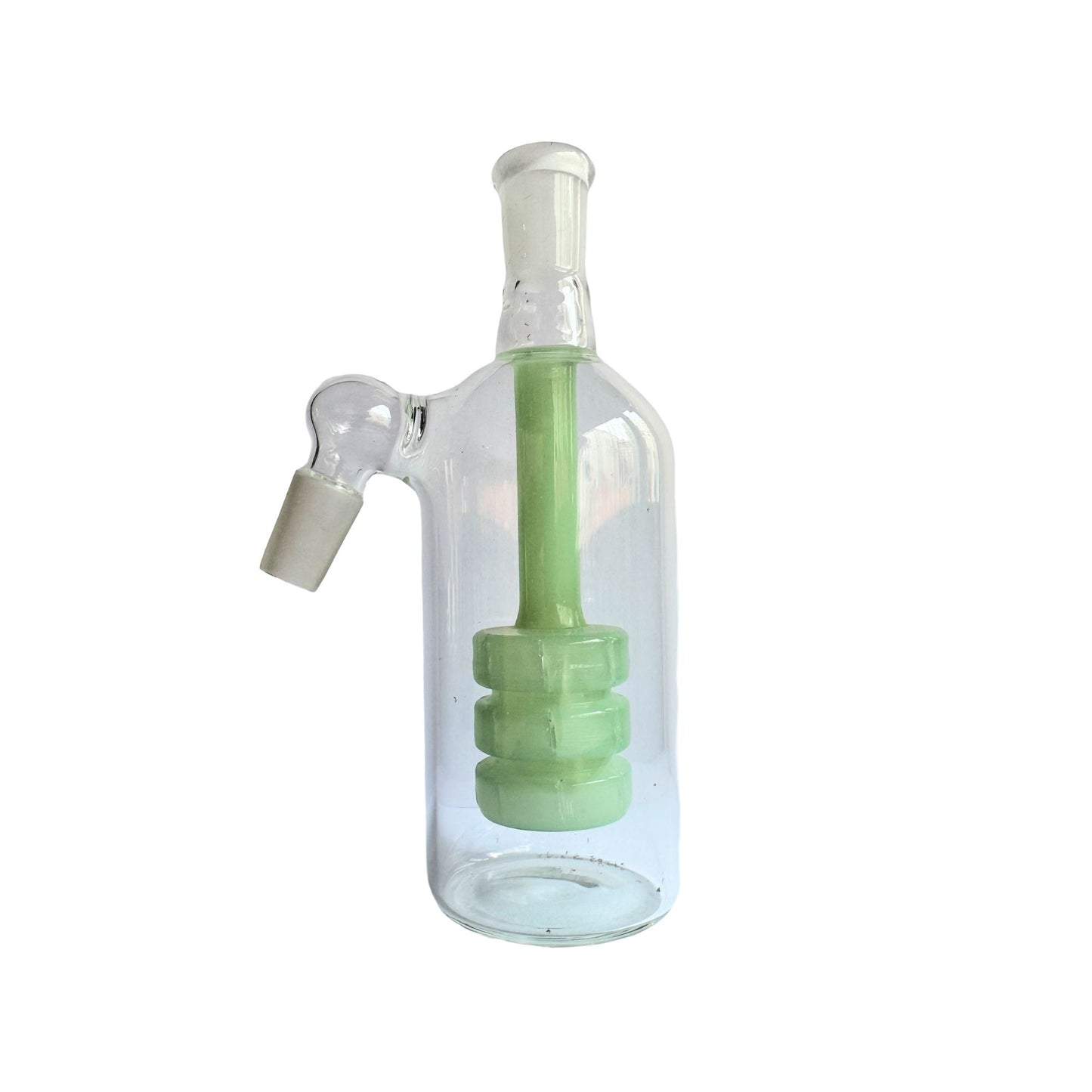 Borosilicate Glass Ash Catcher with Disc Perc Green