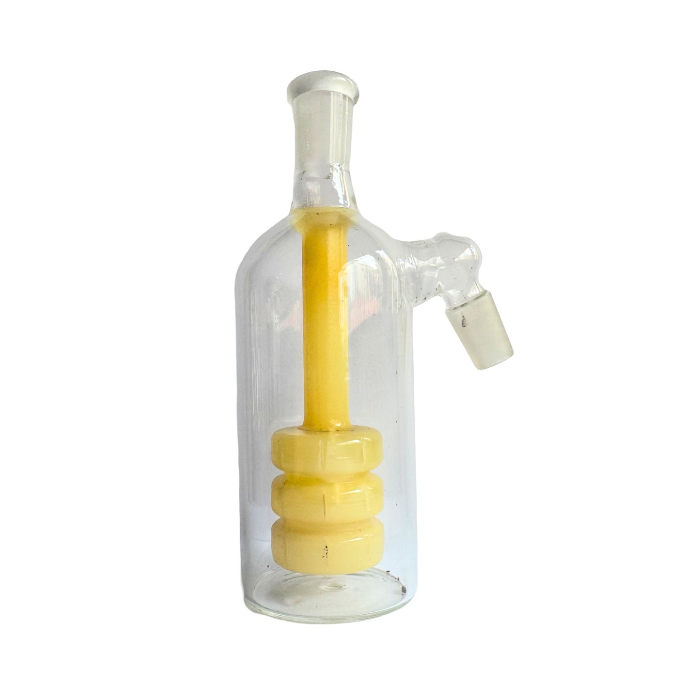 Borosilicate Glass Ash Catcher with Disc Perc Yellow