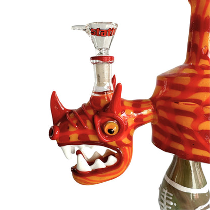 18-Inch Multi-Color Dragon Art Glass Bong with American Football Shape Percolator