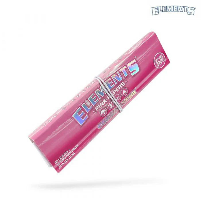 ELEMENTS Connoisseur Pink Rolling Papers with Tips King Size Slim