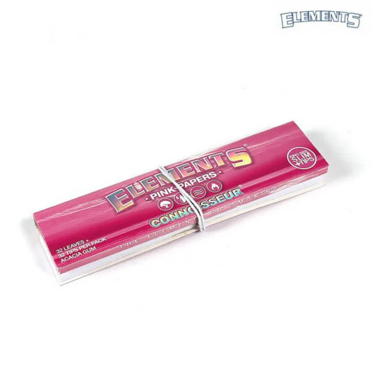 ELEMENTS Connoisseur Pink Rolling Papers with Tips King Size Slim