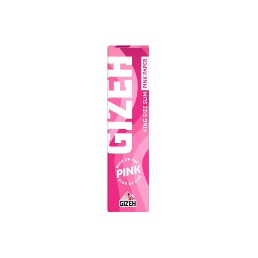 Gizeh Pink King Size Slim Rolling Paper Pack Side Pose