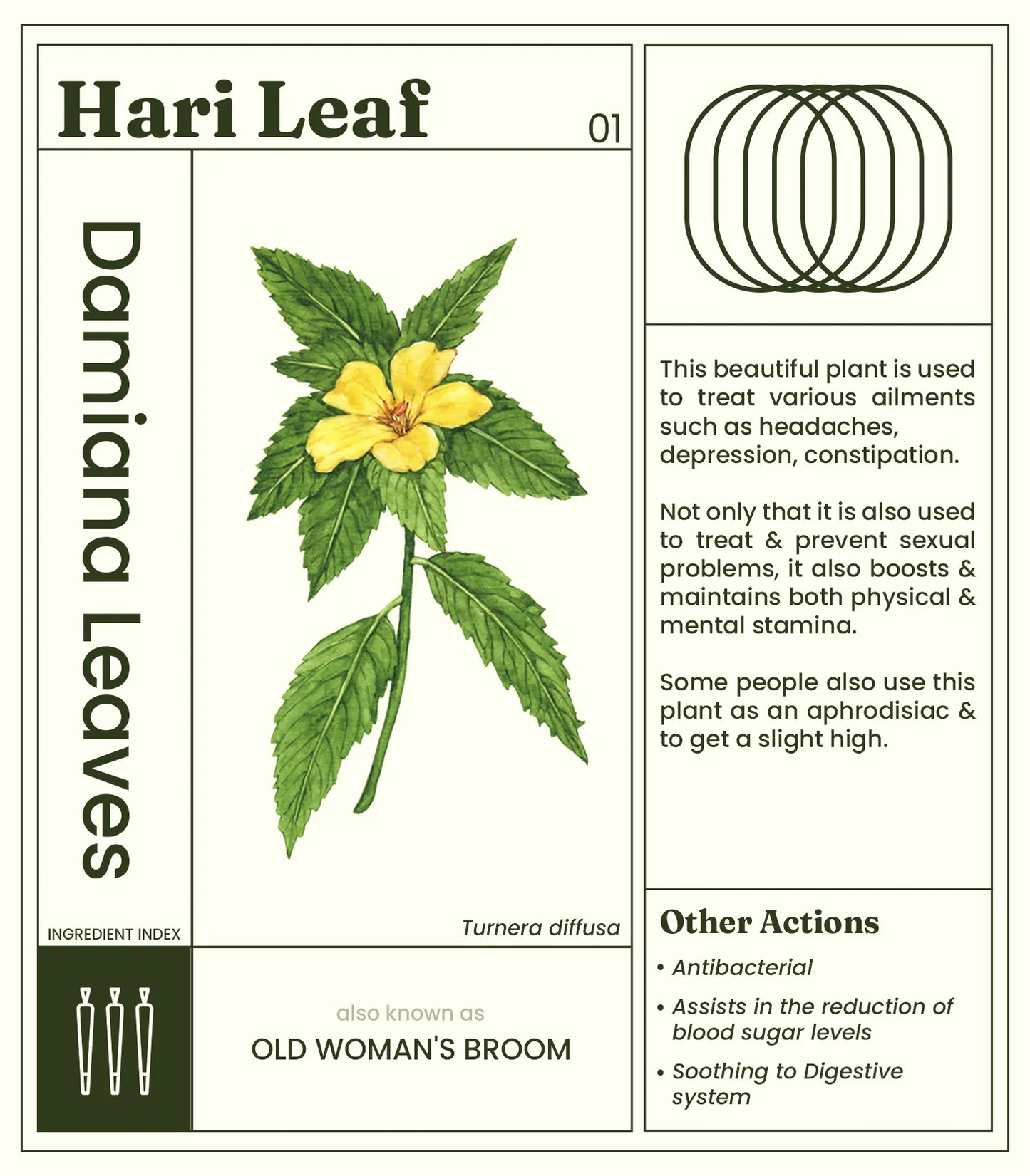 Hari Leaf Calm Blend Herb -Damiana