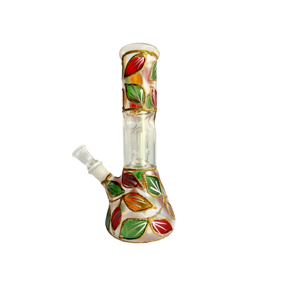 Multi-colored Glass Bong - Leaves