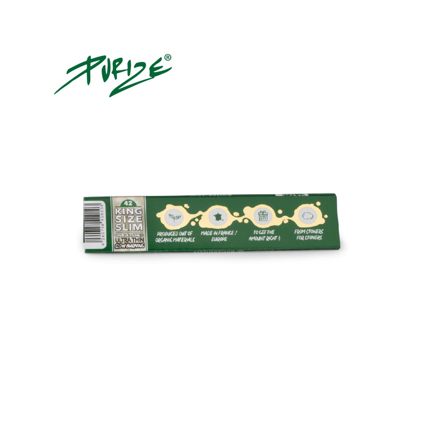 PURIZE Brown Rolling Papers - King Size Slim