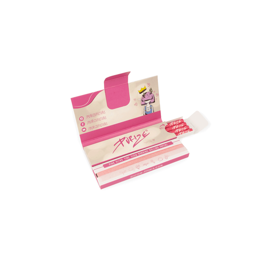 PURIZE Pink Rolling Papers With Activated Charcoal Filters Pack