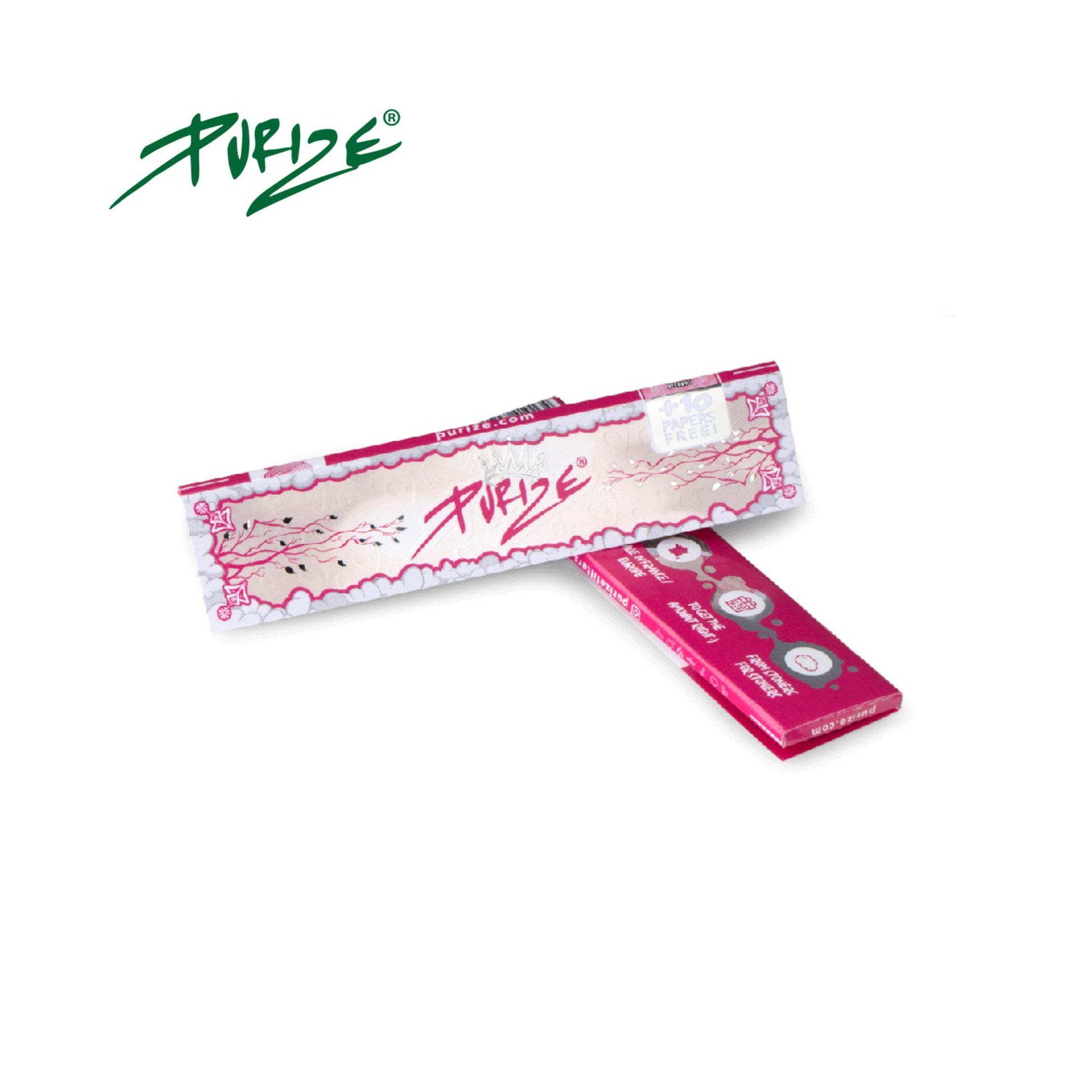 PURIZE Pink Rolling Papers - King Size Slim