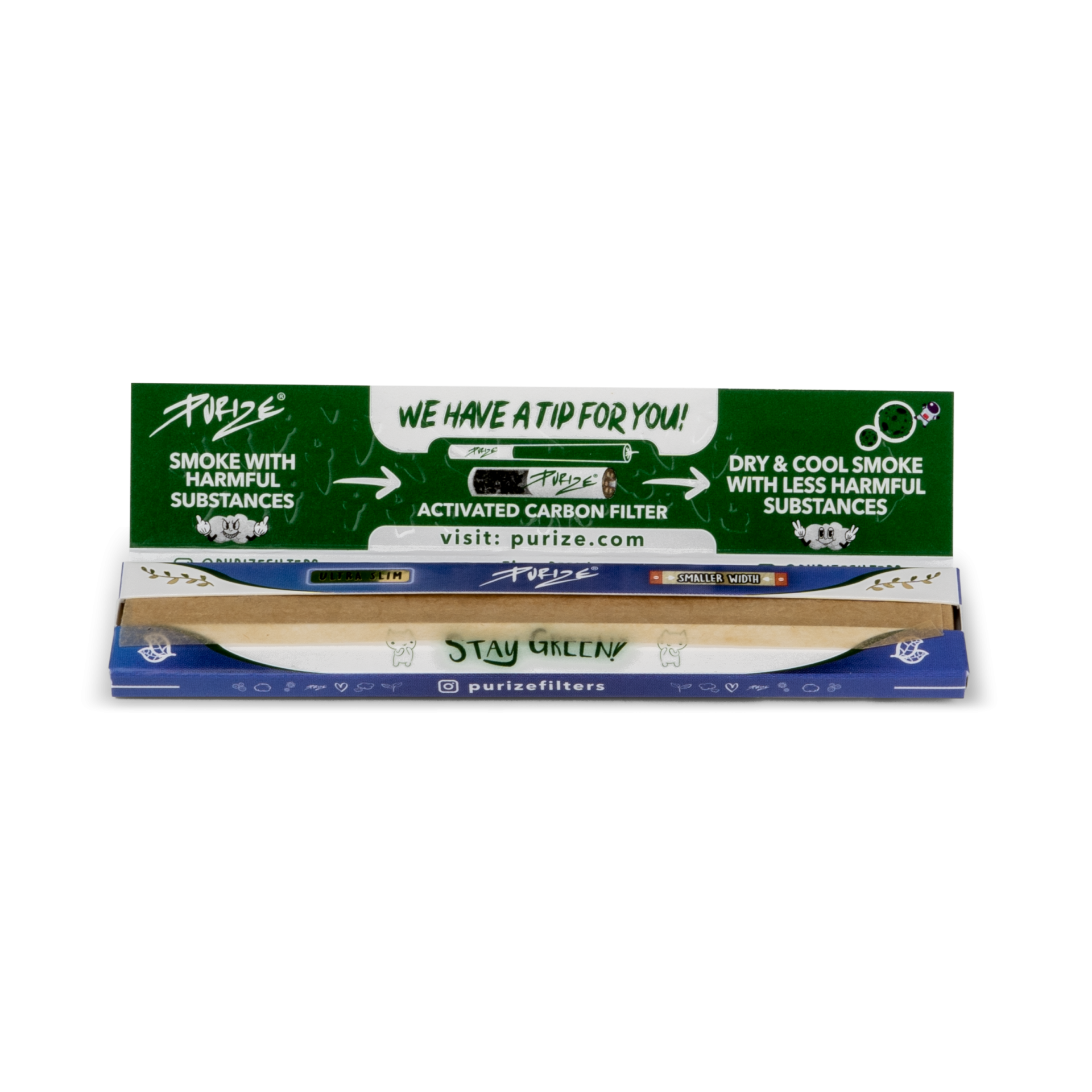 PURIZE® King Size Ultra Slim Rolling Papers Open Pack