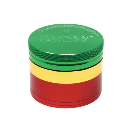 Hammercraft x RAW 4-Piece Grinders - Rasta