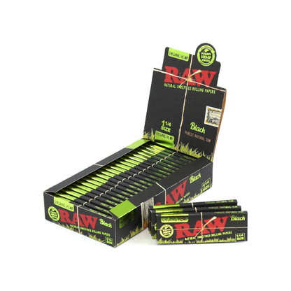 RAW Black Organic Hemp Rolling Paper 1¼ – 50 Leaves per pack