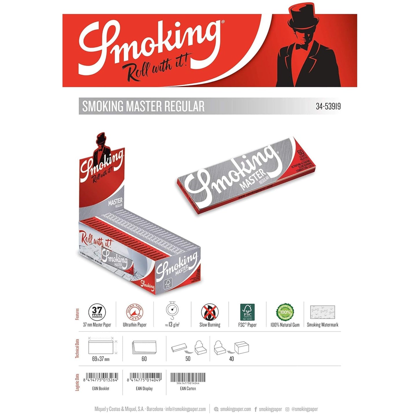 SMOKING Master Rolling Paper - Regular Size