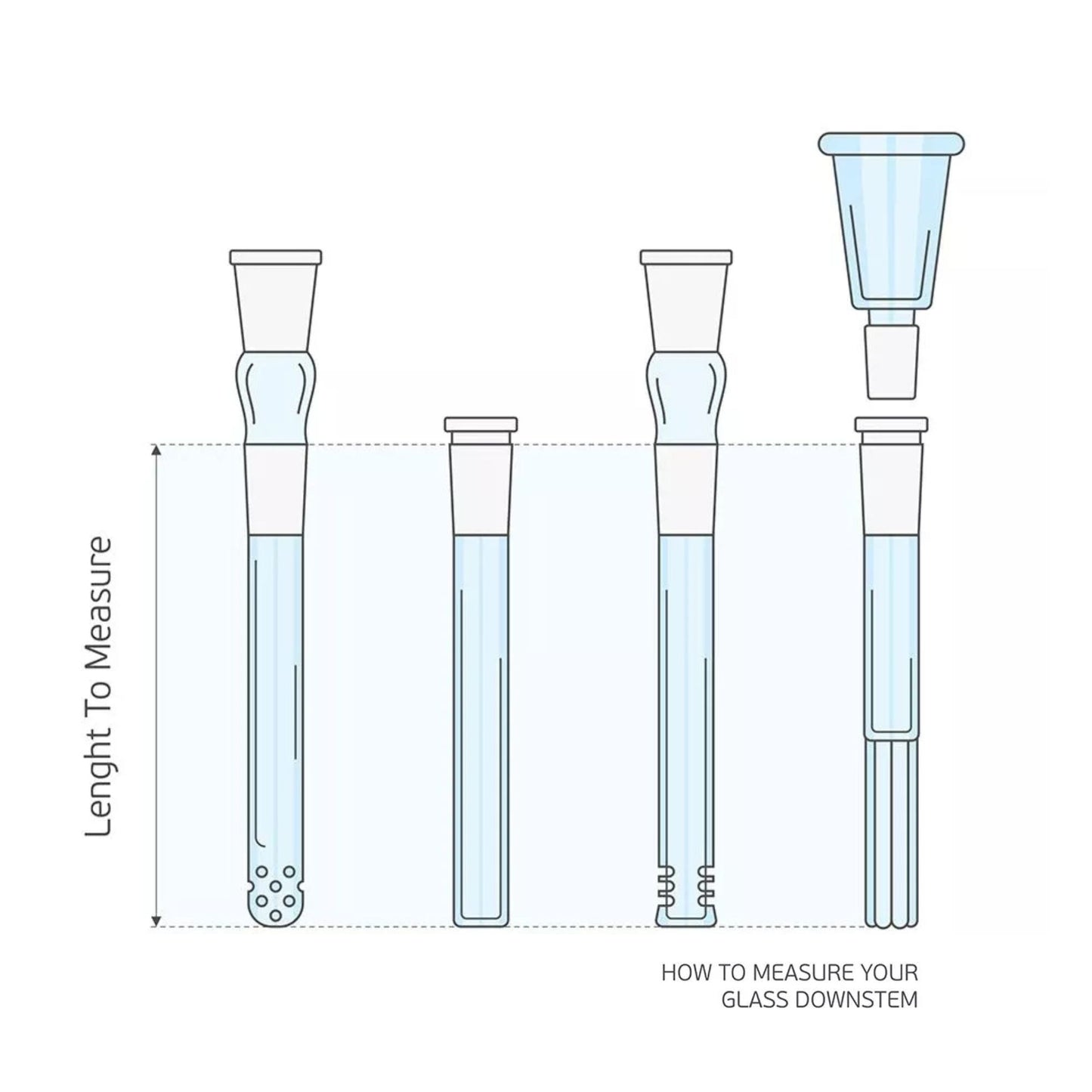 Slit-Cut Diffused Downstem - 19mm to 14mm How to measure