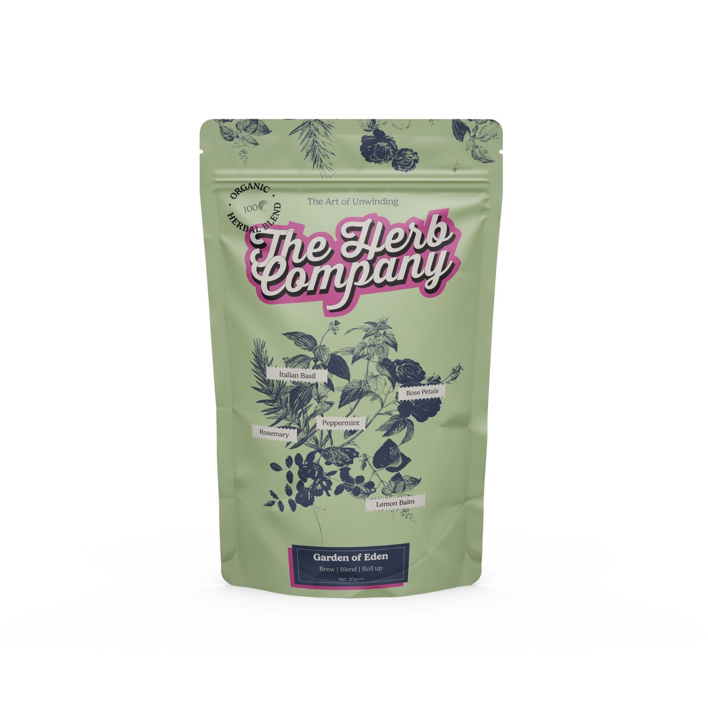 The Herb Company Garden of Eden Herbal Mix 20g Pack Front Side