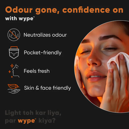 Wype Odor Neutralizing Wet Wipes - Box of 50