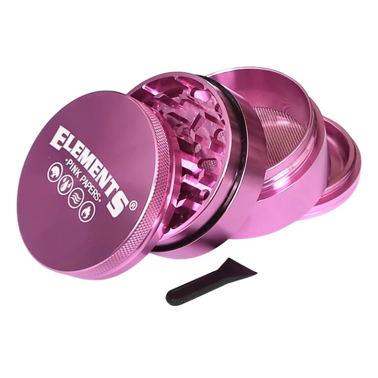 Elements Pink 4 Piece Large Herb Grinder - 63mm