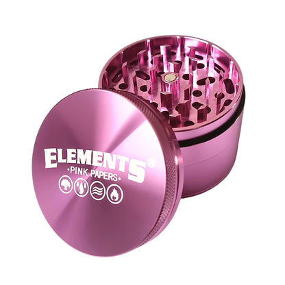 Elements Pink 4 Piece Large Herb Grinder - 63mm