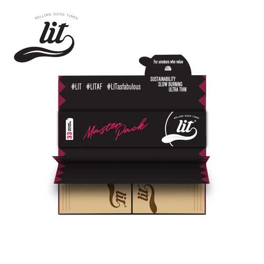 LIT PRO King Size Rolling Paper with Tips and Tray - White