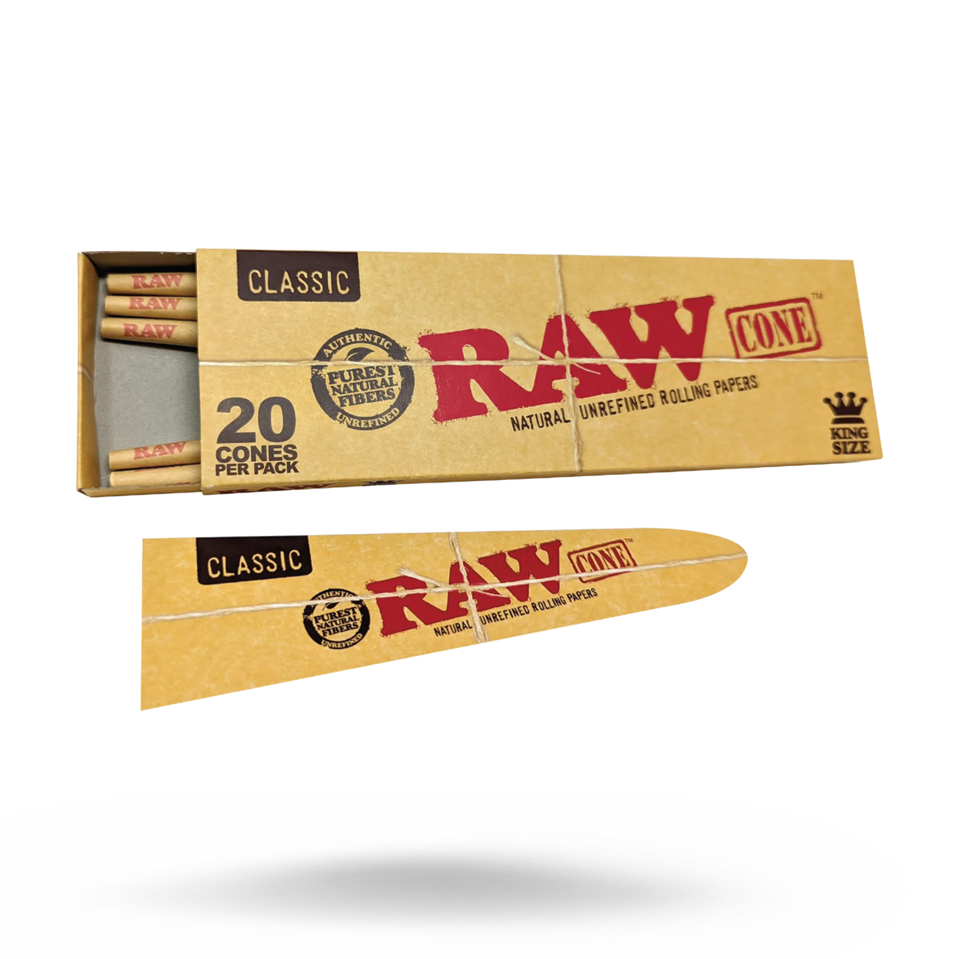 RAW Classic King Size Pre-Rolled Cones Pack of 20