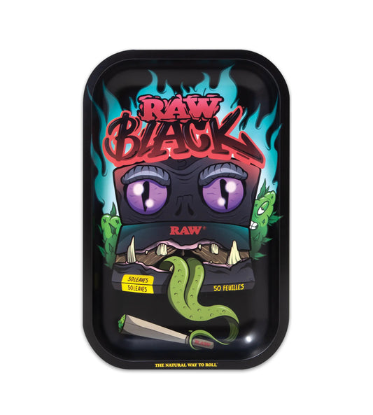 RAW Matte Black Monster Metal Rolling Tray - Small