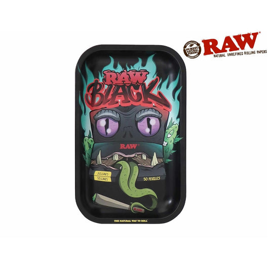 RAW Matte Black Monster Metal Rolling Tray - Small