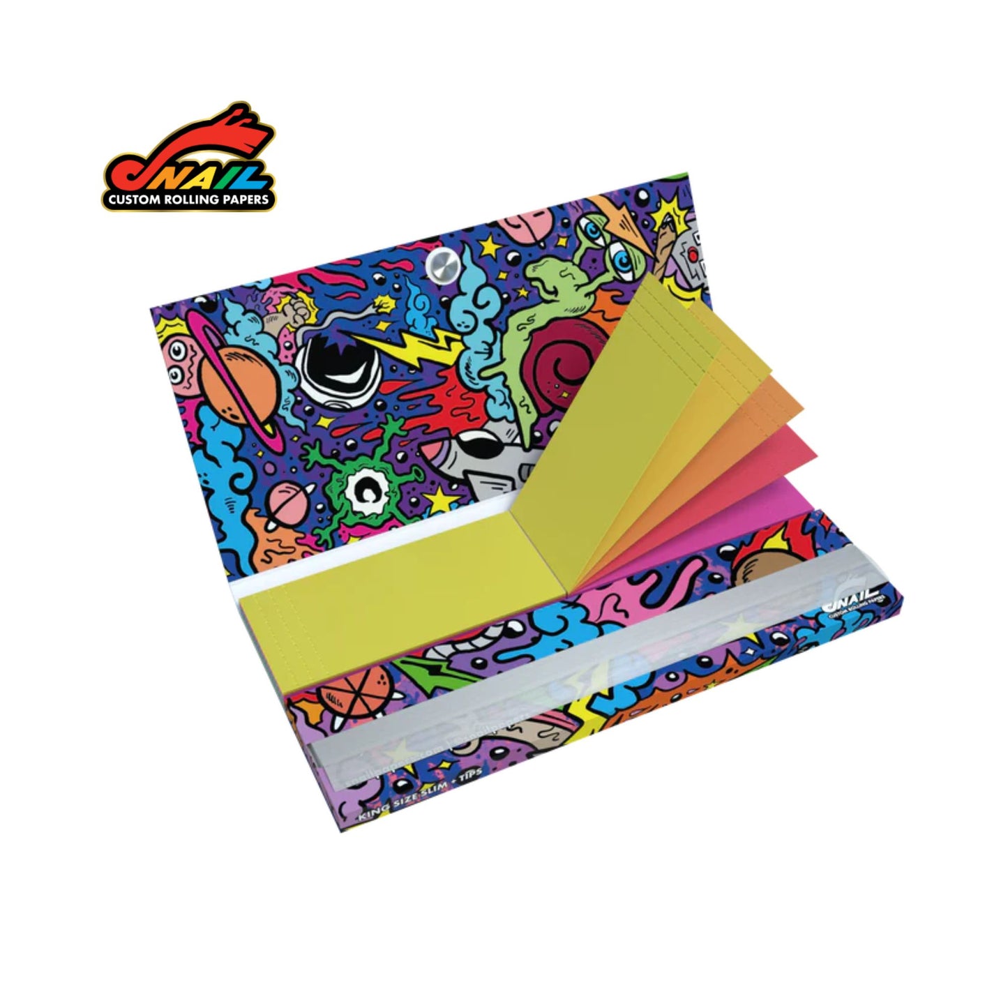 SNAIL King Size Rolling Papers with Tips - Pure Fun Doodle Collection