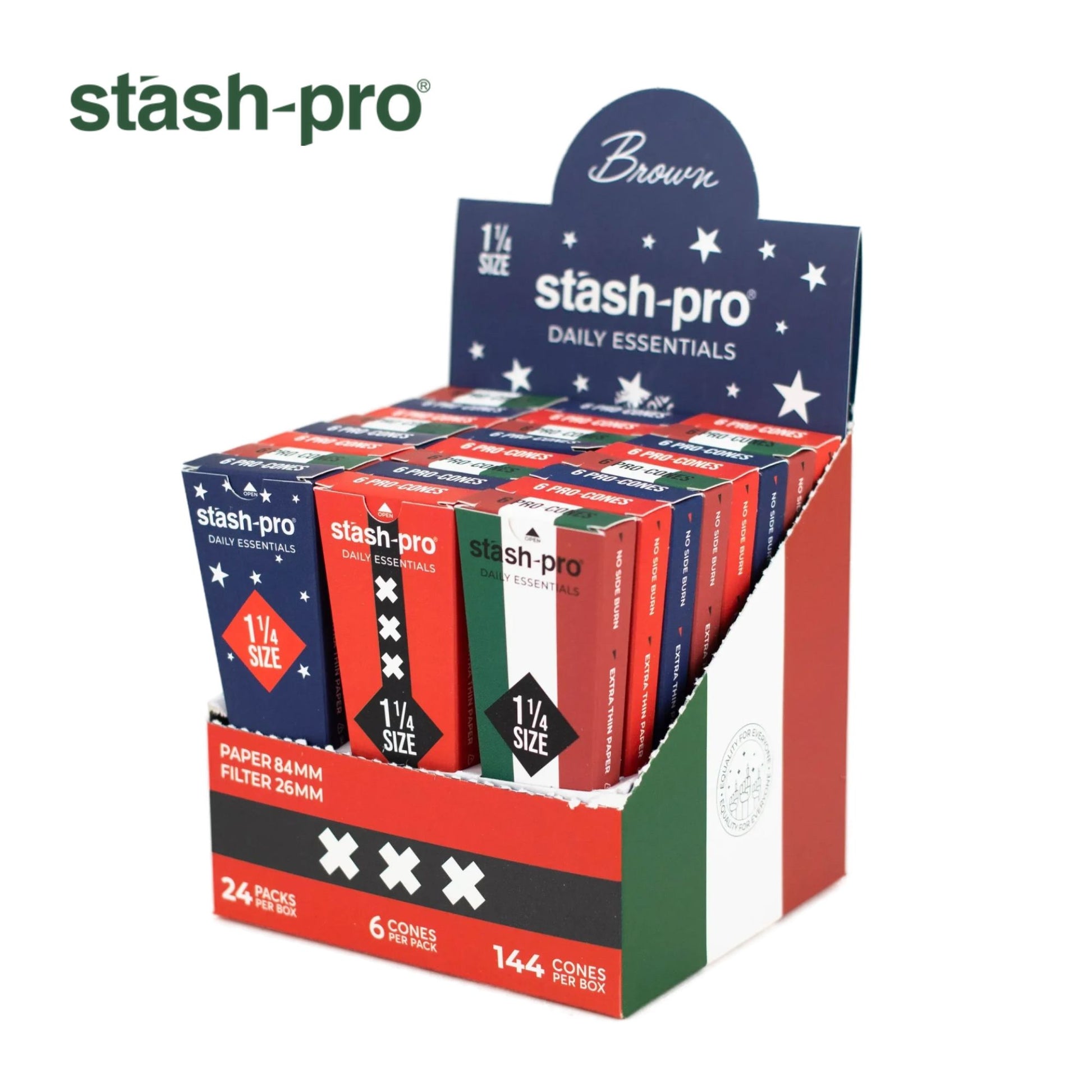 Stash-Pro 1 ¼ Size Pre-Rolled Cones - Pack of 6