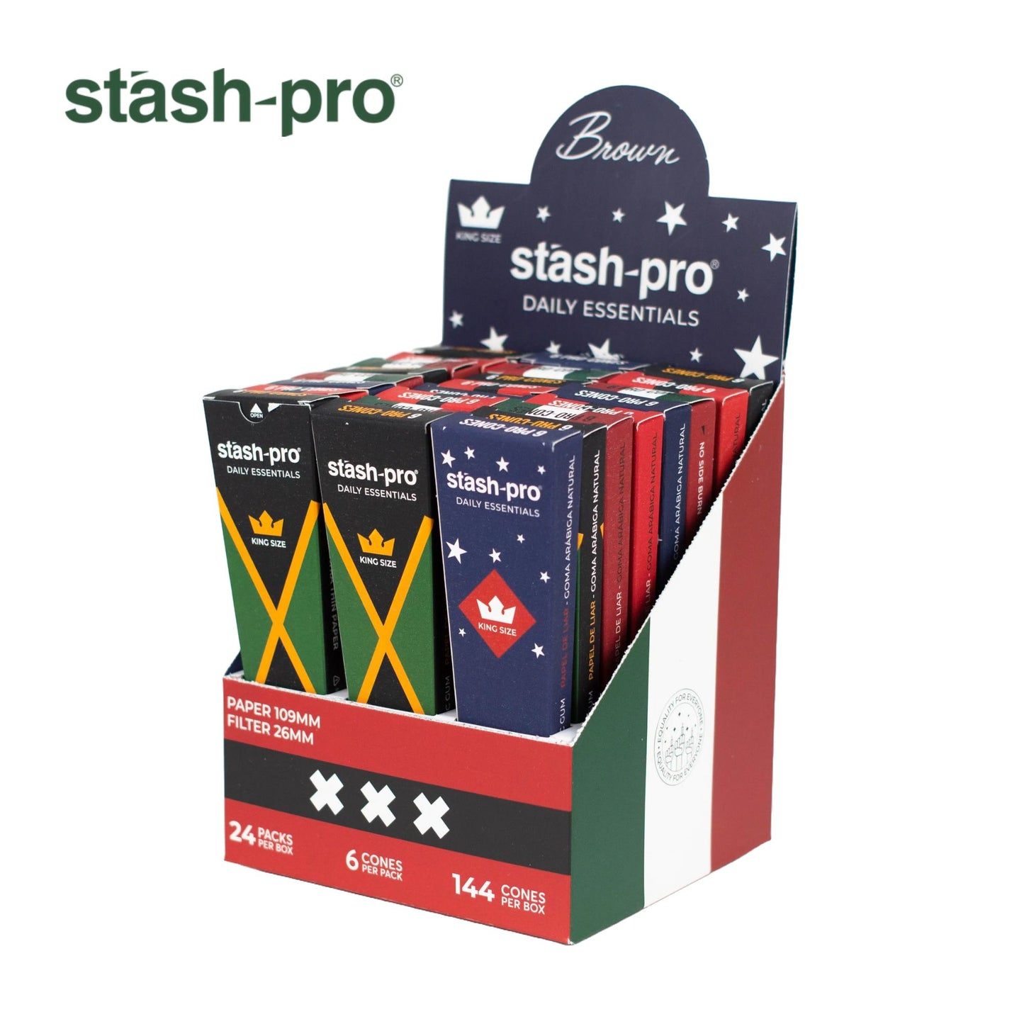 Stash-Pro King Size Pre-Rolled Cones - Pack of 6