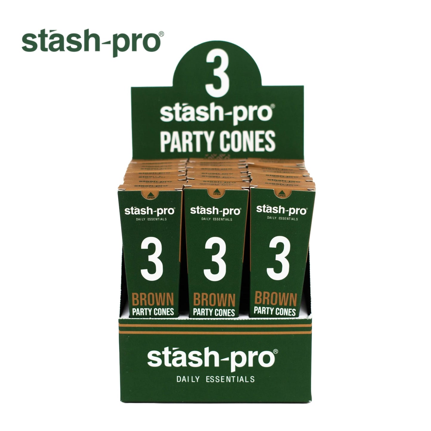 Stash-Pro Party Cones - Brown