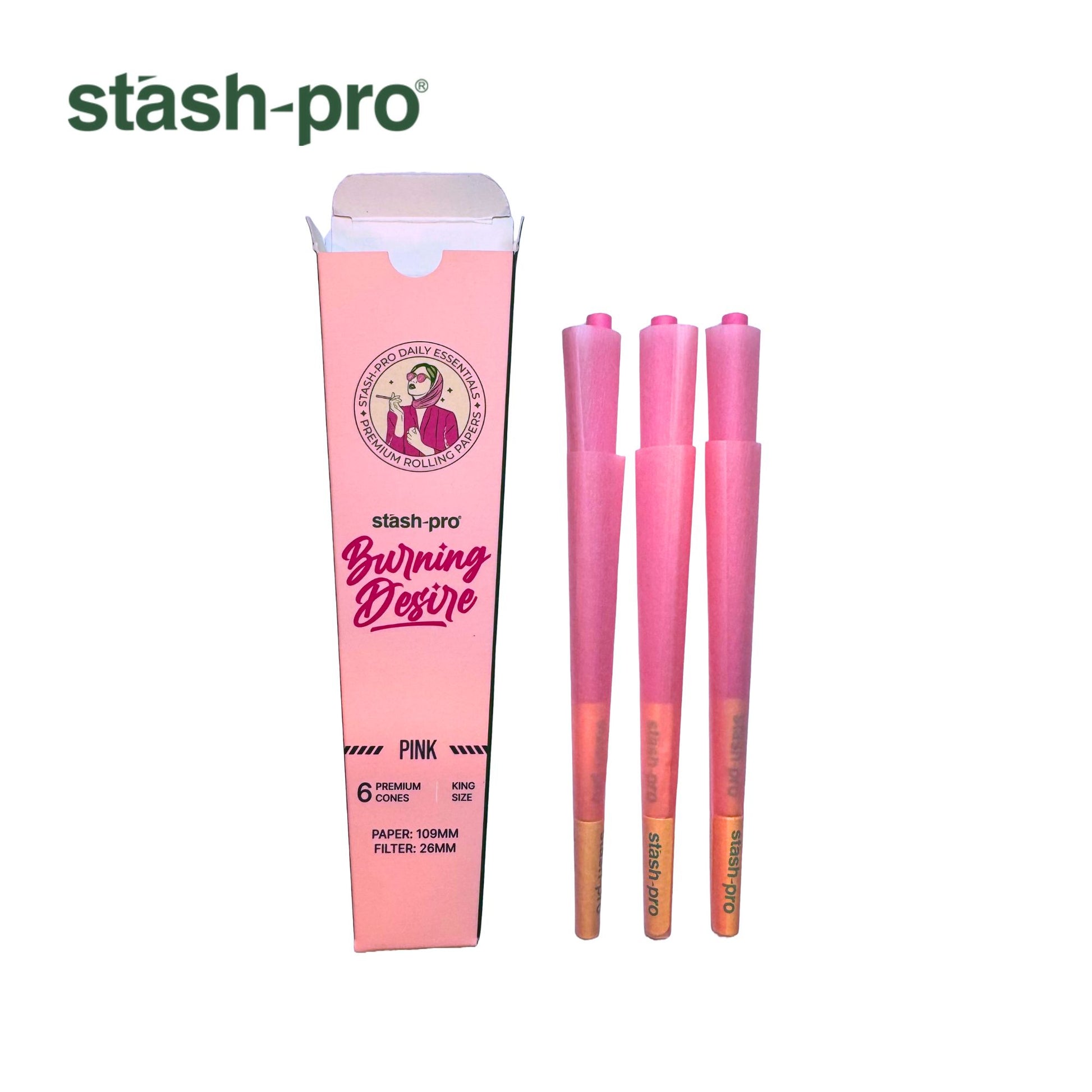 Stash-Pro Burring Desire Pink Cones - Pack of 6