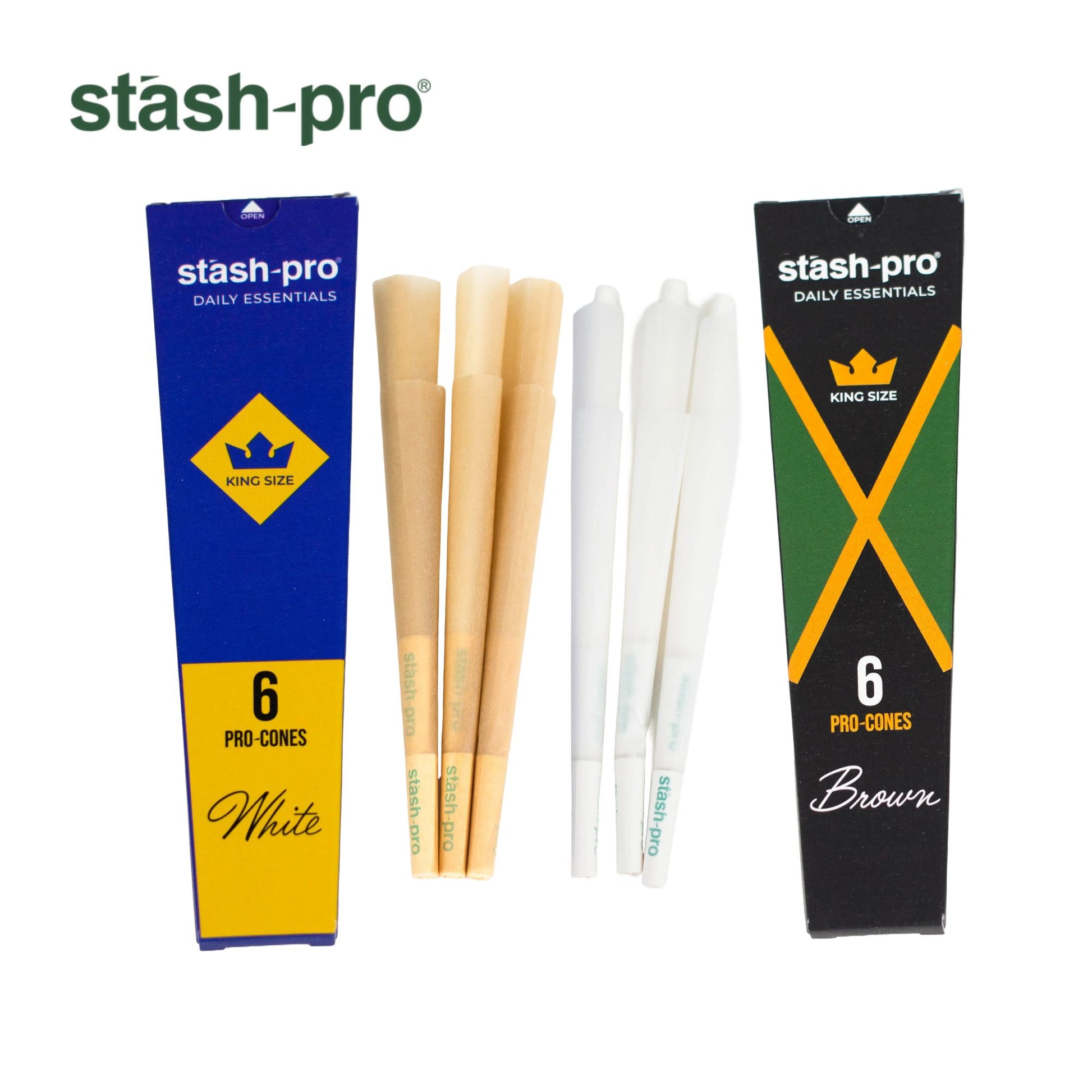 Stash-Pro King Size Pre-Rolled Cones - Pack of 6