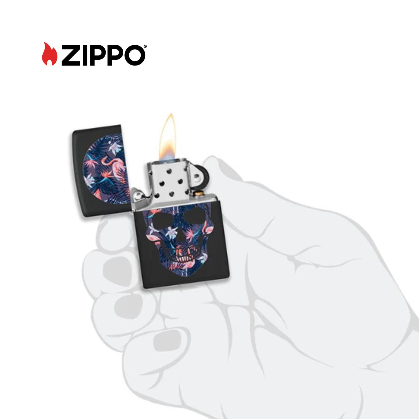 ZIPPO Flamingo Skull Design Windproof Lighter