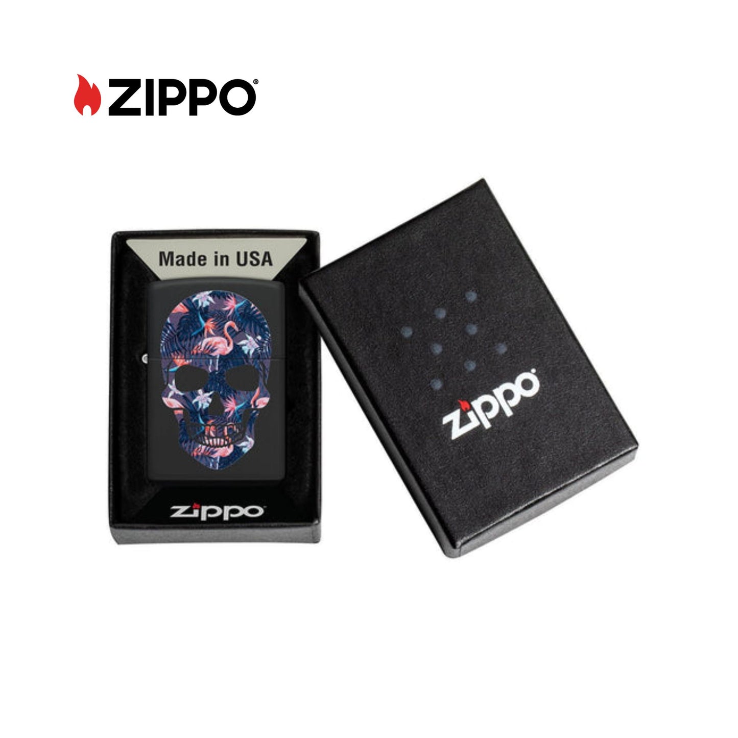 ZIPPO Flamingo Skull Design Windproof Lighter