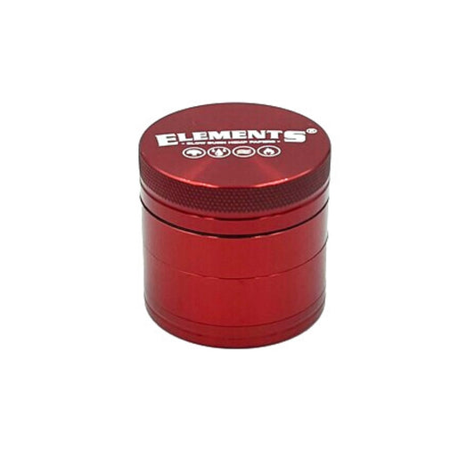 Elements 4 Piece Herb Grinder - Anodized Red