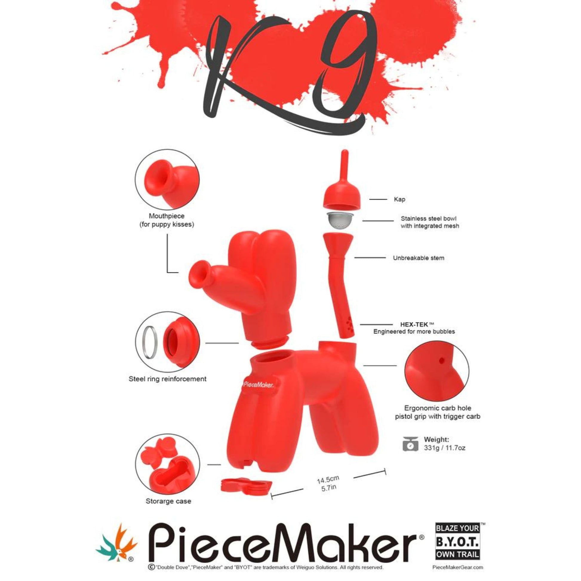 PIECEMAKER K9 SILICONE BONG