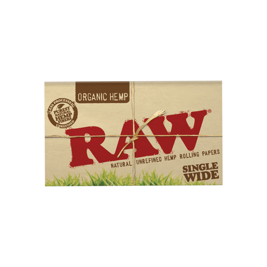 RAW Organic Single Wide Size Rolling Papers-100 leaves - HighJack